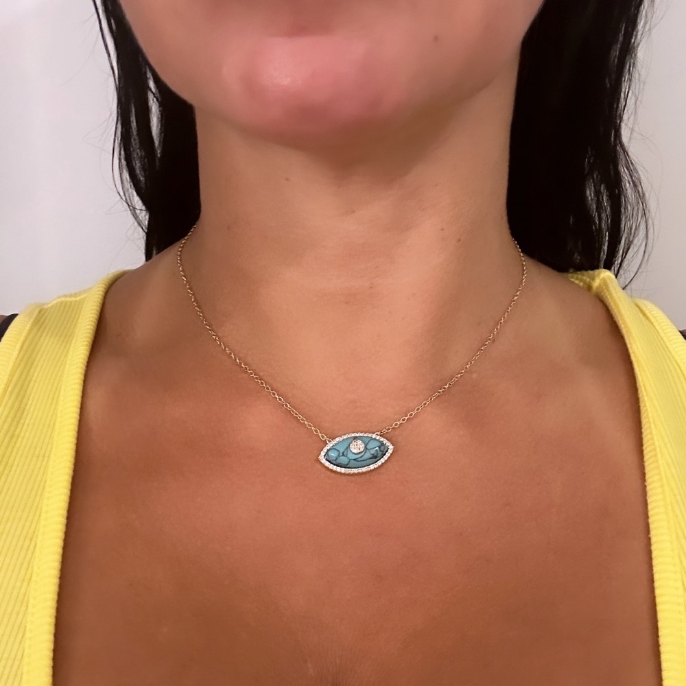 Turquoise evil eye necklace